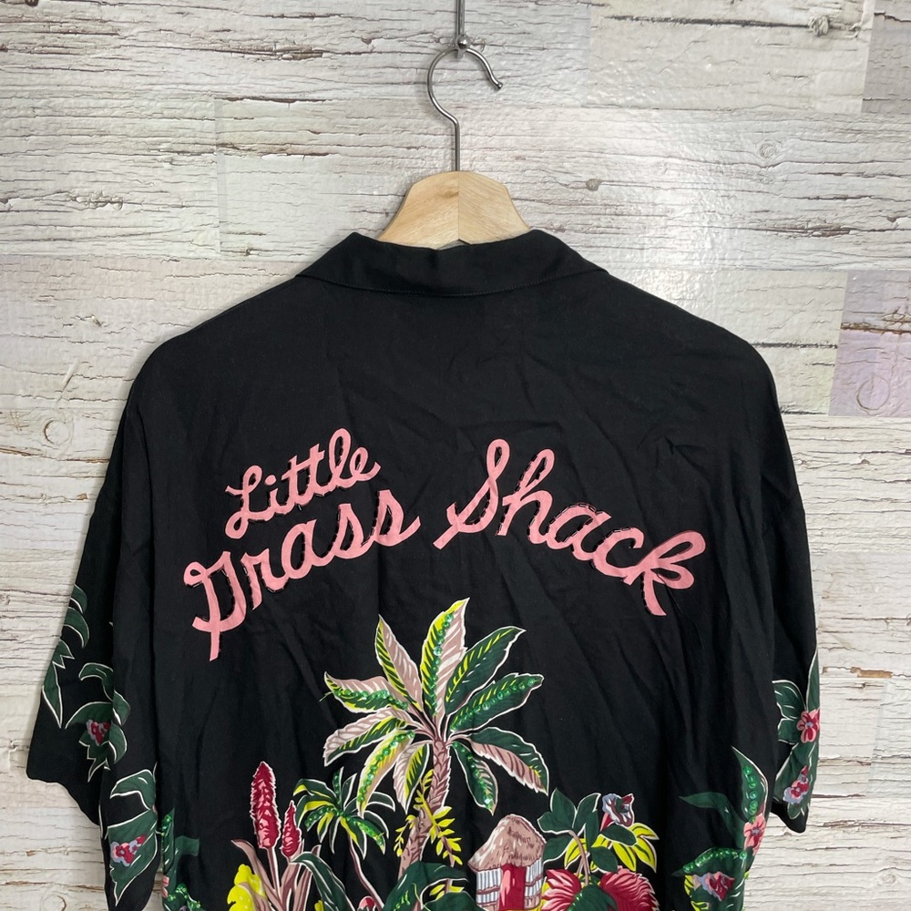 Surya black vintage button down top shirt floral - Picture 8 of 14